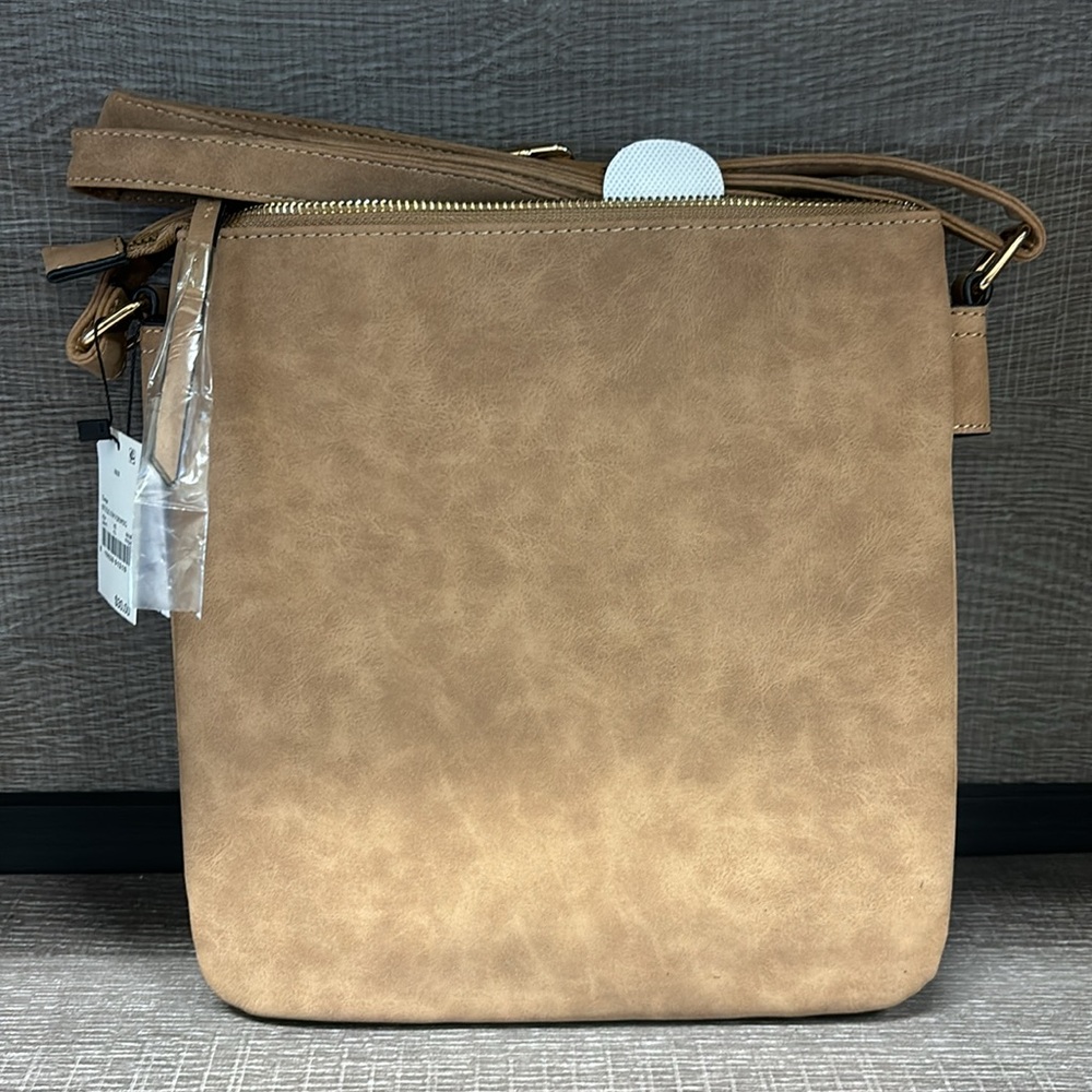 VR NYC Crossbody Bag/Purse - Zip Closure Double Compartment (Taupe) - NWT - Picture 2 of 5